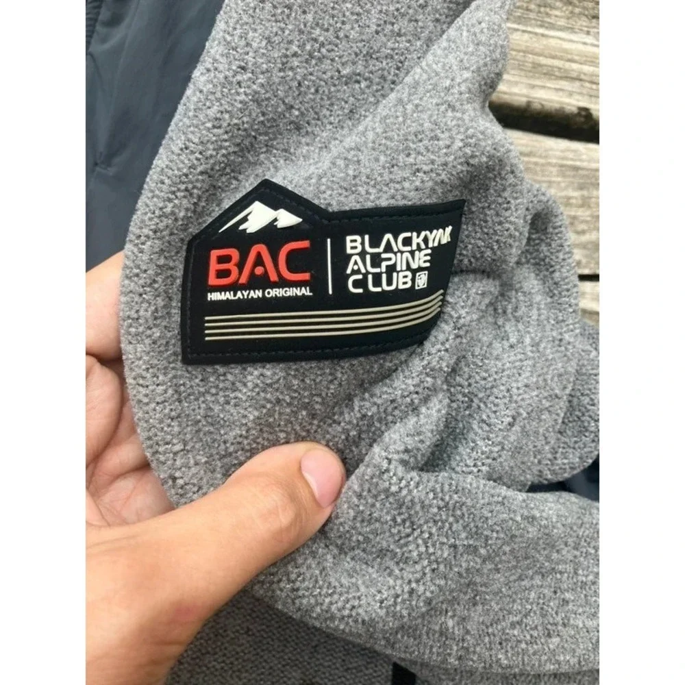 Black Yak Alpine Club Fleece Jacket Grey Great For Mountaineering &Outdoor Sz Lg